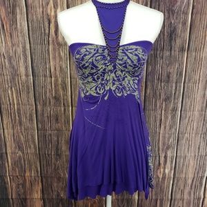 Free People Purple Halter Tunic